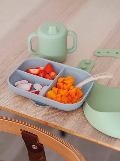 BEABA The Essentials Silicone Meal Set - Grey / Sage - 913556