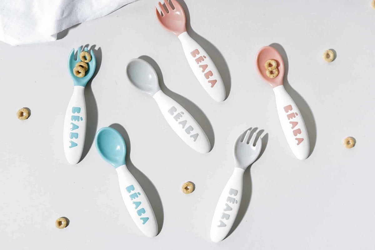 BEABA Toddler Self Feeding Cutlery, Set of 10 - Breeze - 913471