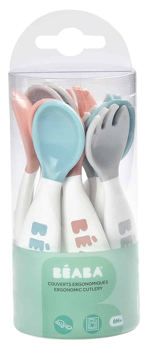 BEABA Toddler Self Feeding Cutlery, Set of 10 - Breeze - 913471