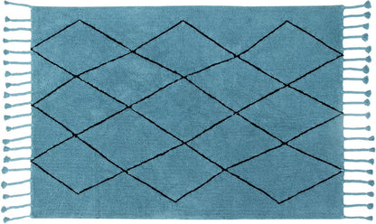 Lorena Canals Bereber Rug - Petroleum (4' 7'' x 6' 7'') - C-BER-PETRO
