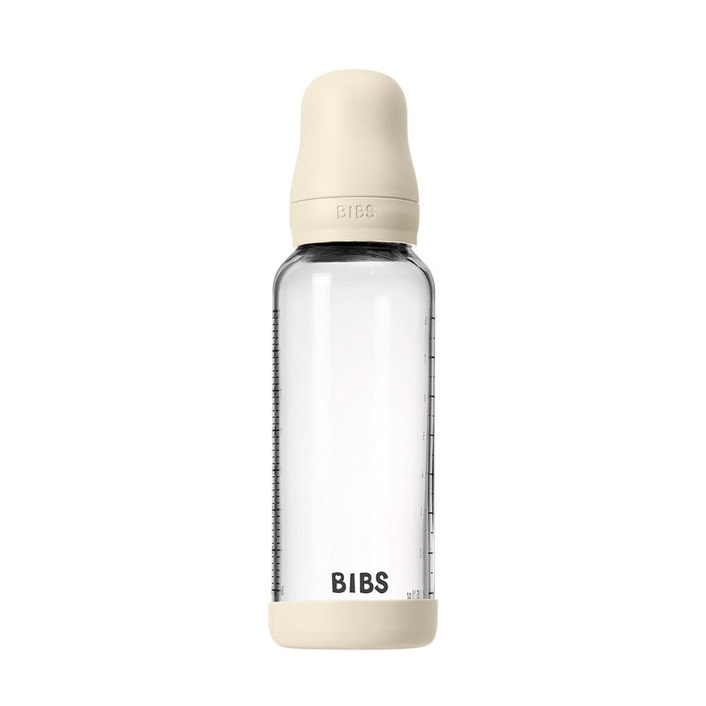 BIBS Baby Glass Bottle Set 8oz Latex, Medium Flow - Ivory - 5020216