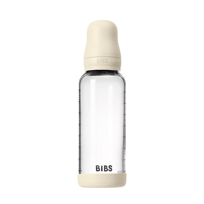 BIBS Baby Glass Bottle Set 8oz Latex, Medium Flow - Ivory - 5020216