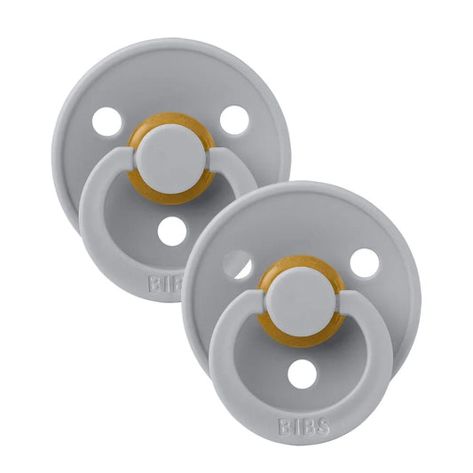 BIBS Colour 2-Pack Natural Rubber Latex Pacifiers, Size 2 - Cloud/Cloud