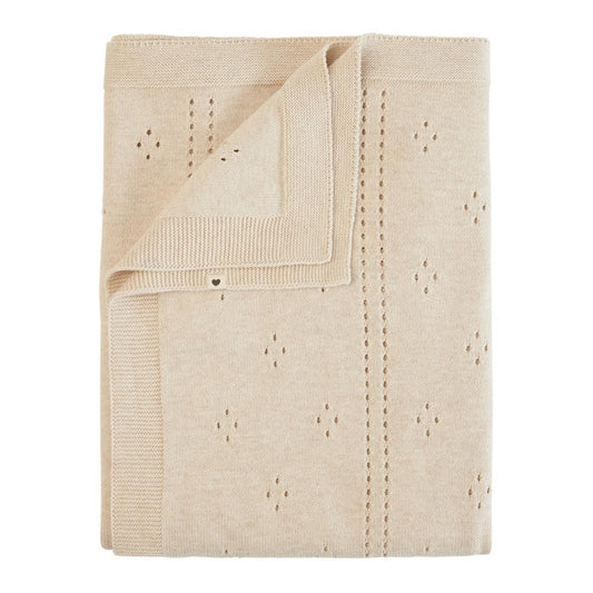 BIBS Knitted Blanket, Pointelle - Ivory - 9416216