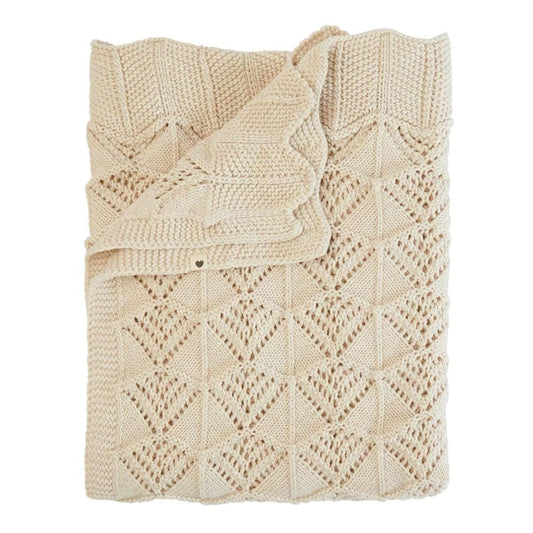 BIBS Knitted Blanket, Wavy - Ivory - 9406216