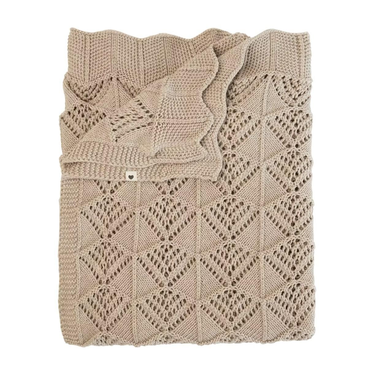 BIBS Knitted Blanket, Wavy - Vanilla - 9406245