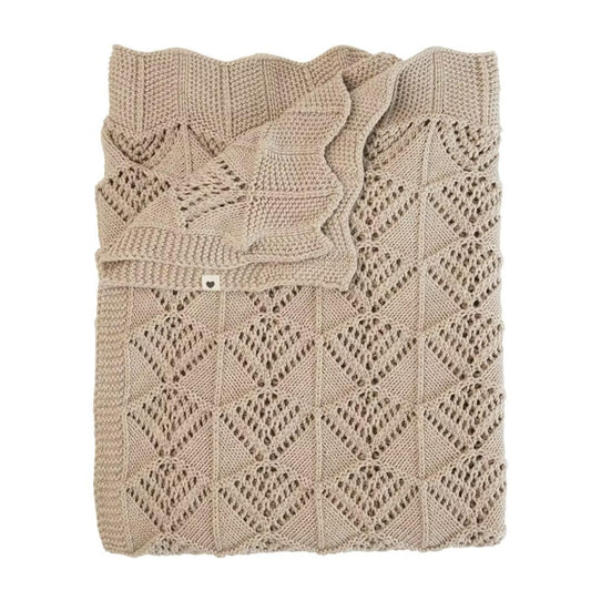 BIBS Knitted Blanket, Wavy - Vanilla - 9406245