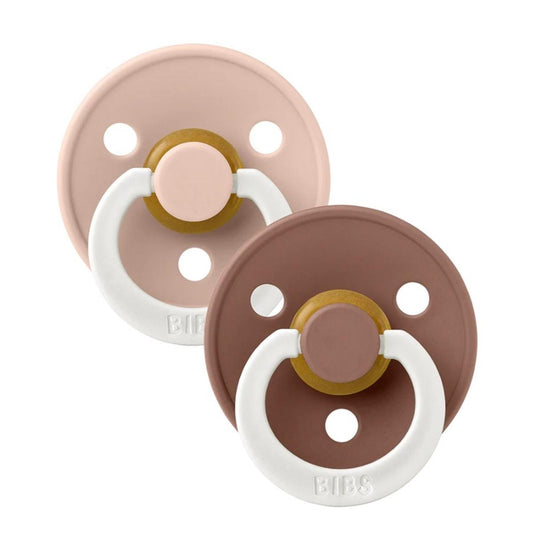 BIBS Original Colour Glow Pacifier, 2 Pack - Blush Glow/Woodchuck Glow - Size 2 (6+ m) - 120454