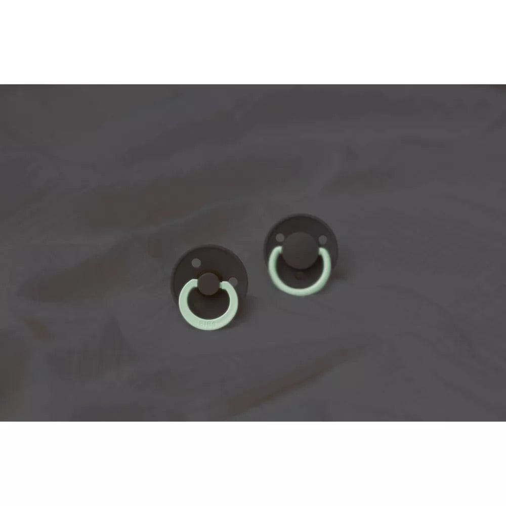 BIBS Original Colour GLOW Pacifier, 2 Pack - Blush/Vanilla - Size 1 (0-6 m) - 110243