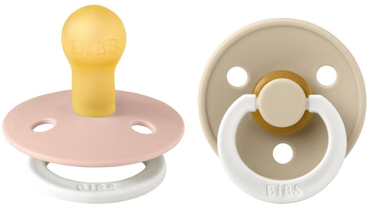BIBS Original Colour GLOW Pacifier, 2 Pack - Blush/Vanilla - Size 1 (0-6 m) - 110243