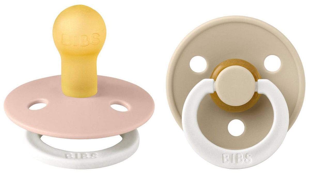BIBS Original Colour GLOW Pacifier, 2 Pack - Blush/Vanilla - Size 2 (6+ m) - 120243