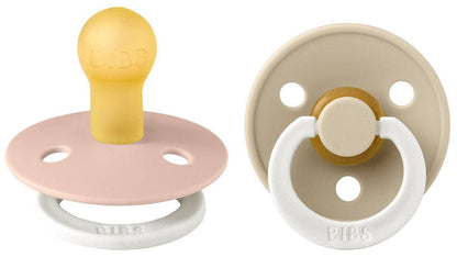BIBS Original Colour GLOW Pacifier, 2 Pack - Blush/Vanilla - Size 2 (6+ m) - 120243