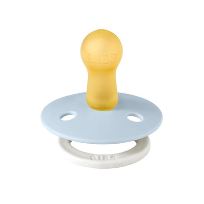 BIBS Original Colour Glow Pacifier, 2 Pack - Iron Glow/Baby Blue Glow - Size 3 (18+ m) - 130369