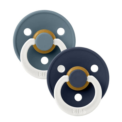 BIBS Original Colour Glow Pacifier, 2 Pack - Petrol Glow/Deep Space Glow - Size 2 (6+ m) - 120455