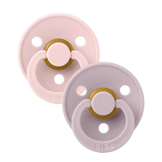BIBS Original Colour Pacifier, 2 Pack - Blossom/Dusky Lilac - Size 1 (0+ m) - 110416