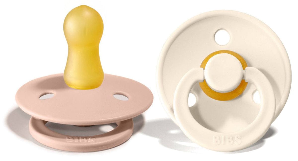 BIBS Original Colour Pacifier, 2 Pack - Ivory/Blush - Size 1 (0-6 m) - 110256