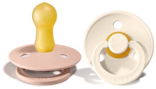 BIBS Original Colour Pacifier, 2 Pack - Ivory/Blush - Size 2 (6+ m) - 120256