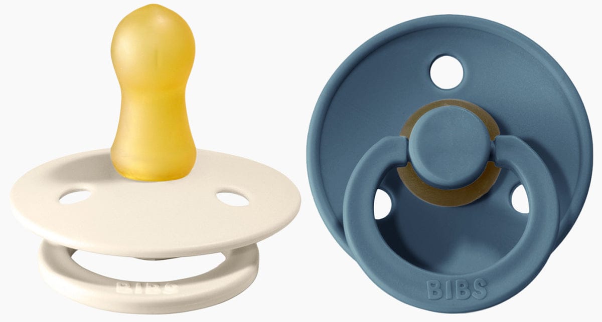 BIBS Original Colour Pacifier, 2 Pack - Ivory/Petrol - Size 1 (0-6 m) - 110367