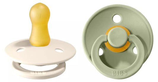 BIBS Original Colour Pacifier, 2 Pack - Ivory/Sage - Size 1 (0-6 m) - 110241