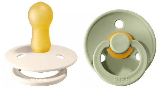 BIBS Original Colour Pacifier, 2 Pack - Ivory/Sage - Size 2 (6+ m) - 120241