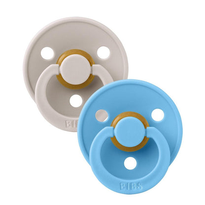 BIBS Original Colour Pacifier, 2 Pack - Mushroom/Breeze - Size 1 (0-6 m) - 110462