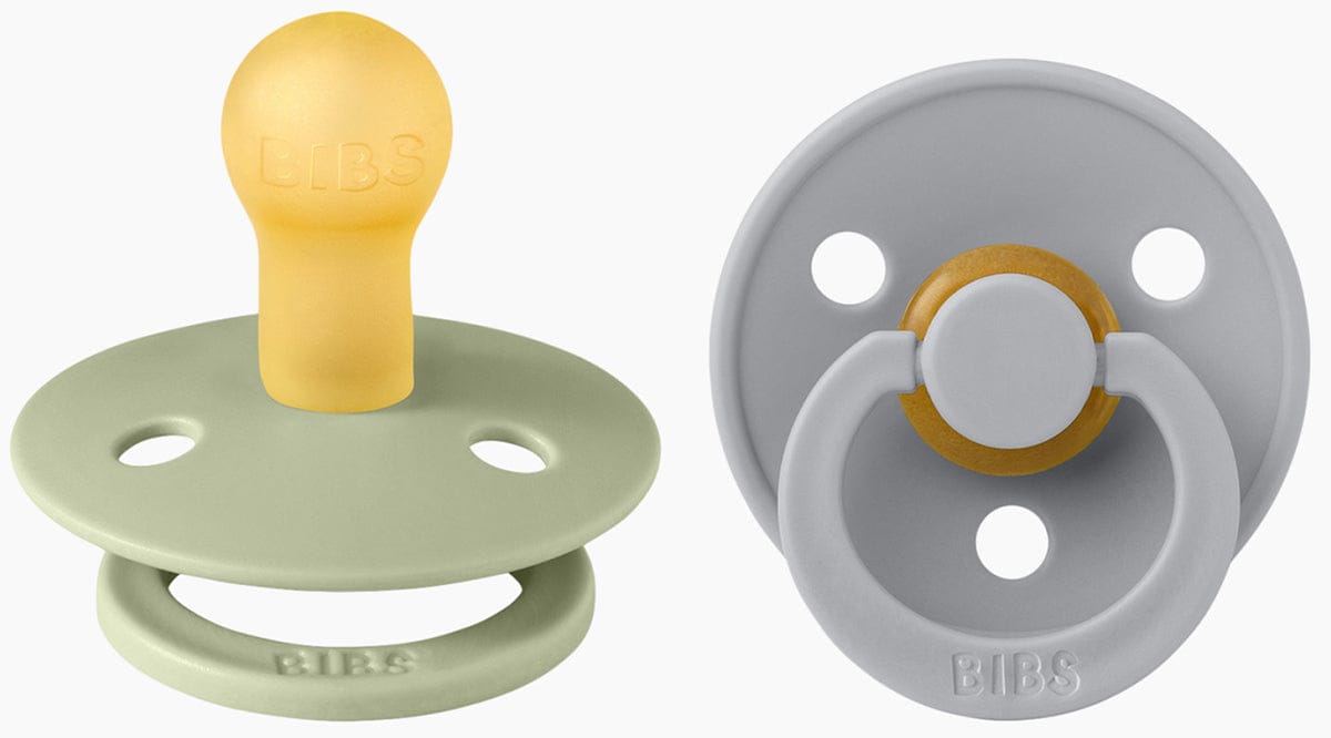 BIBS Original Colour Pacifier, 2 Pack - Sage/Cloud - Size 1 (0-6 m) - 110262