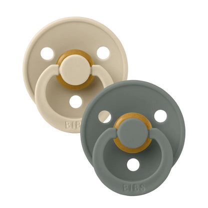 BIBS Original Colour Pacifier, 2 Pack - Vanilla/Pine - Size 2 (6+ m) - 120431