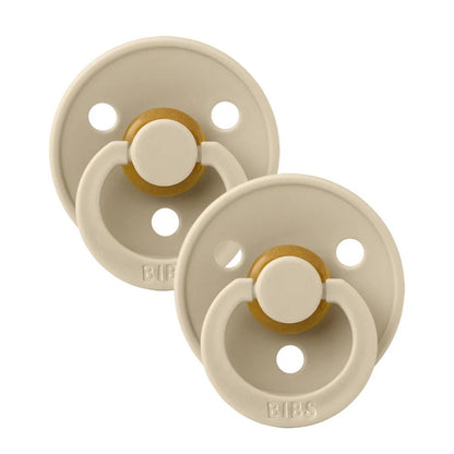 BIBS Original Colour Pacifier, 2 Pack - Vanilla/Vanilla - Size 1 (0+ m) - 110285