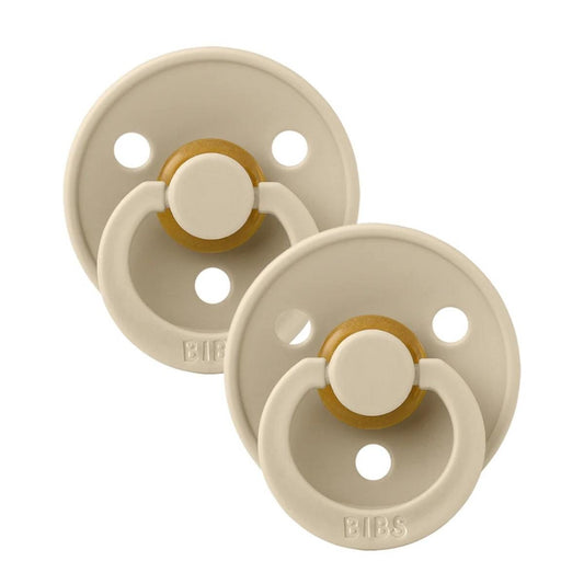 BIBS Original Colour Pacifier, 2 Pack - Vanilla/Vanilla - Size 1 (0+ m) - 110285