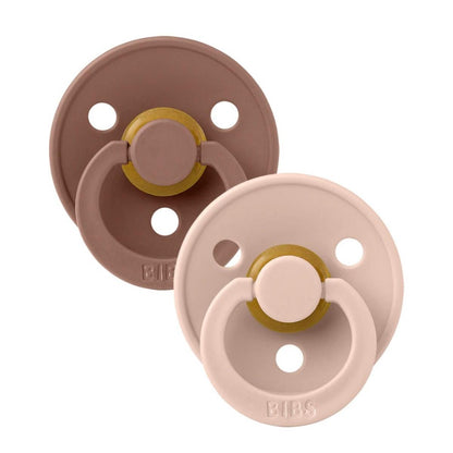 BIBS Original Colour Pacifier, 2 Pack - Woodchuck/Blush - Size 2 (6+ m) - 120215