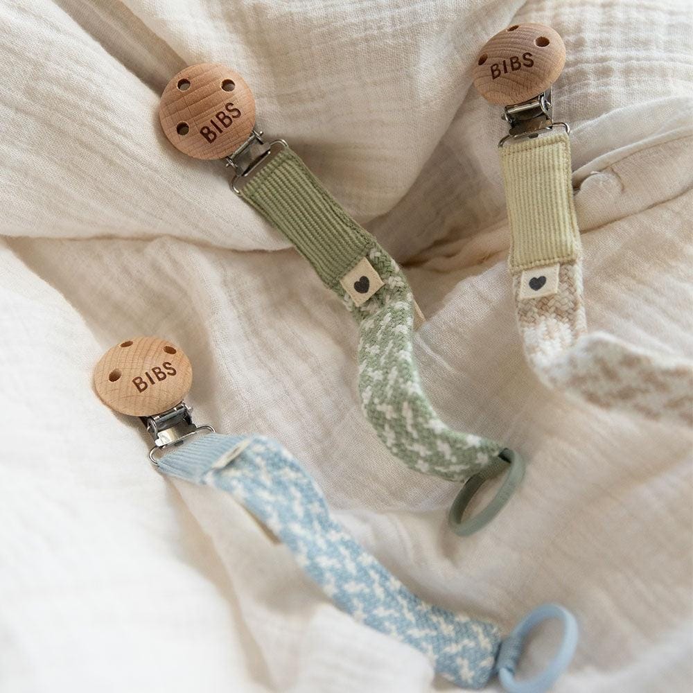 BIBS Pacifier Clip Braided - Ivory/Vanilla