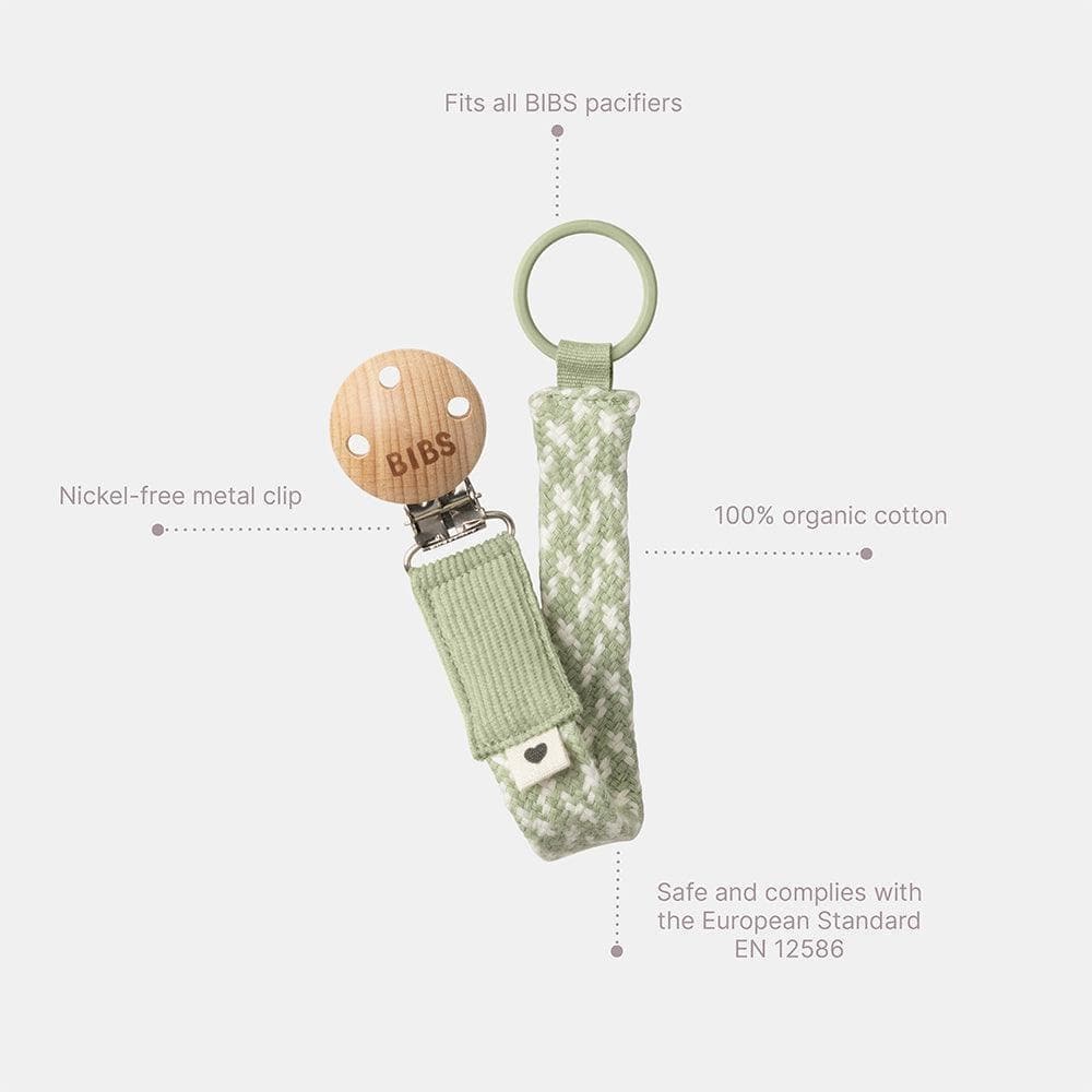 BIBS Pacifier Clip Braided - Ivory/Vanilla