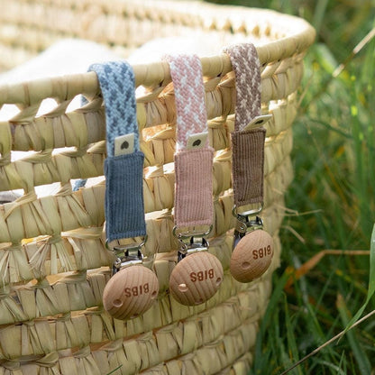 BIBS Pacifier Clip Braided - Ivory/Vanilla