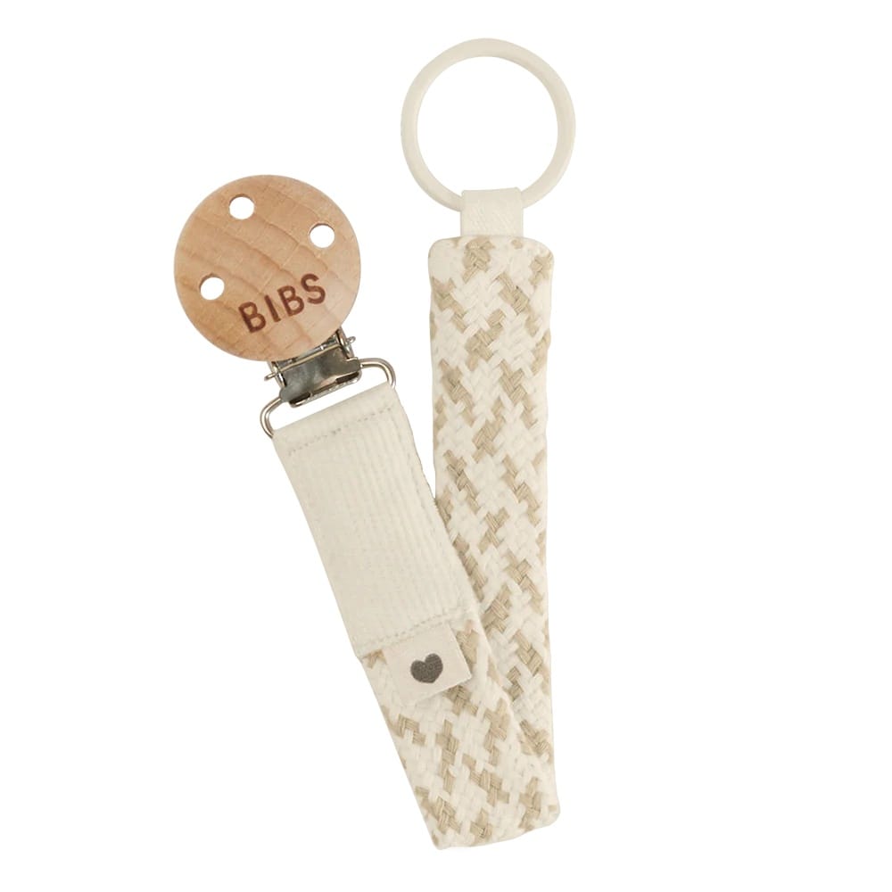 BIBS Pacifier Clip Braided - Ivory/Vanilla