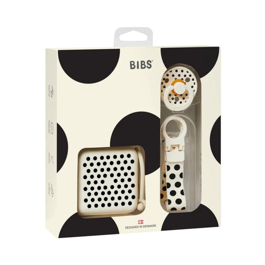 BIBS Soothe & Go Polka Gift Set - Ivory/Black - Size 2 (6+ m) - 7500147