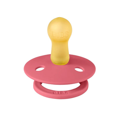 BIBS Studio Colour Pacifier, 2 Pack - Block Baby Pink/Coral Mix - Size 1 (0+ m)