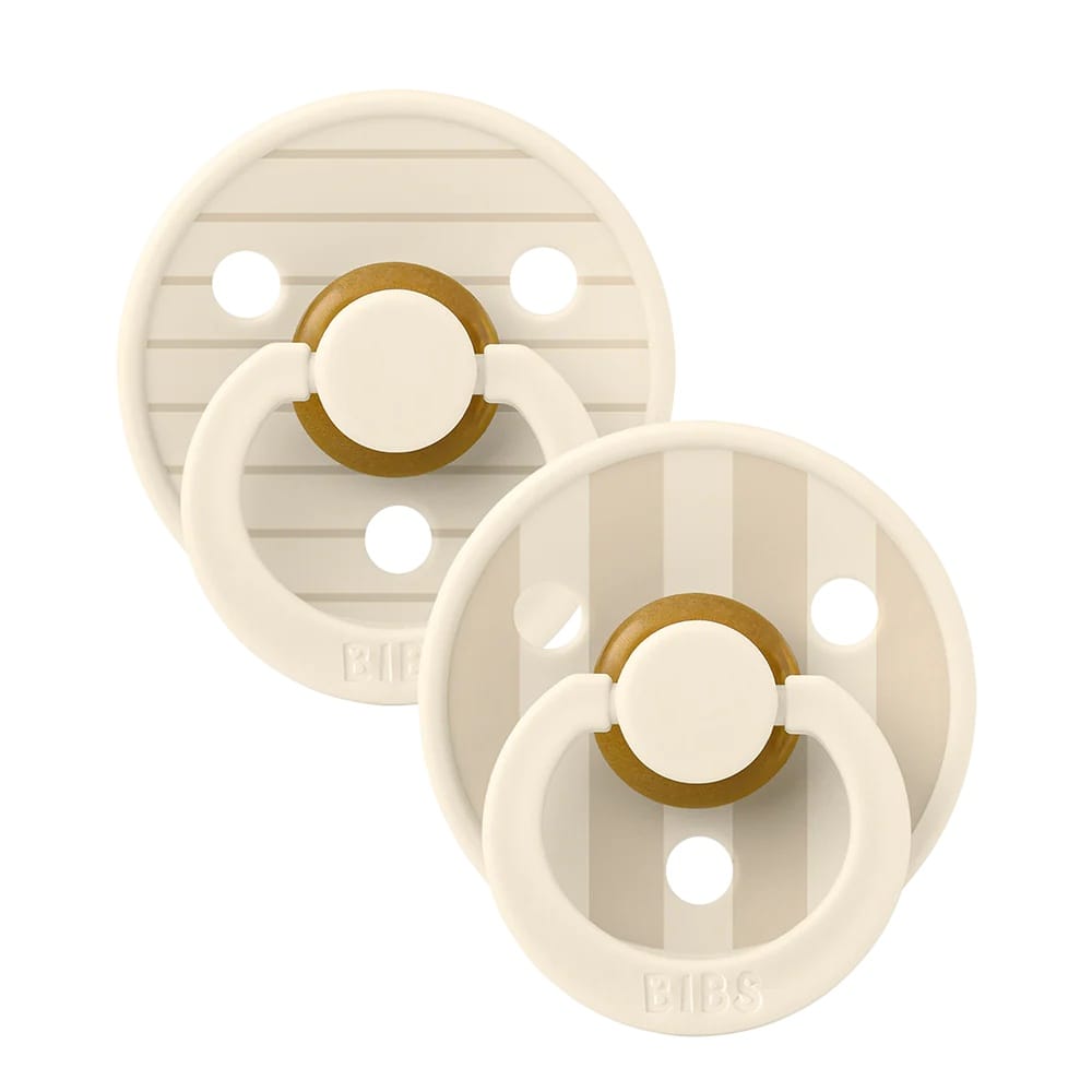 BIBS Studio Colour Pacifier, 2 Pack - Pin Ivory/Vanilla Mix - Size 1 (0+ m)