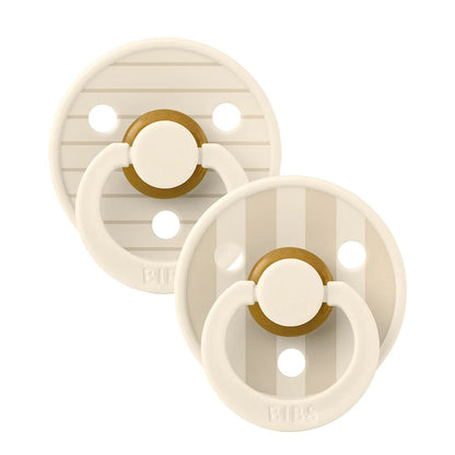 BIBS Studio Colour Pacifier, 2 Pack - Pin Ivory/Vanilla Mix - Size 1 (0+ m)