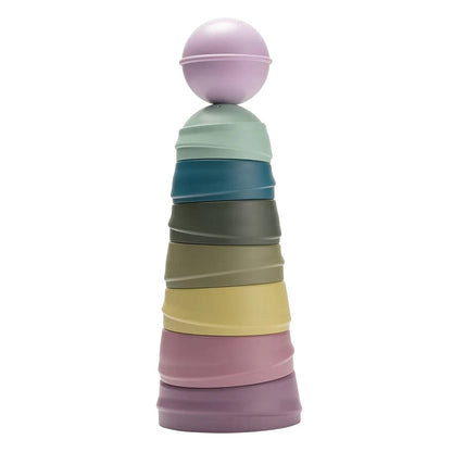 BIBS Wobbly Tower Bright Rainbow - 4100101
