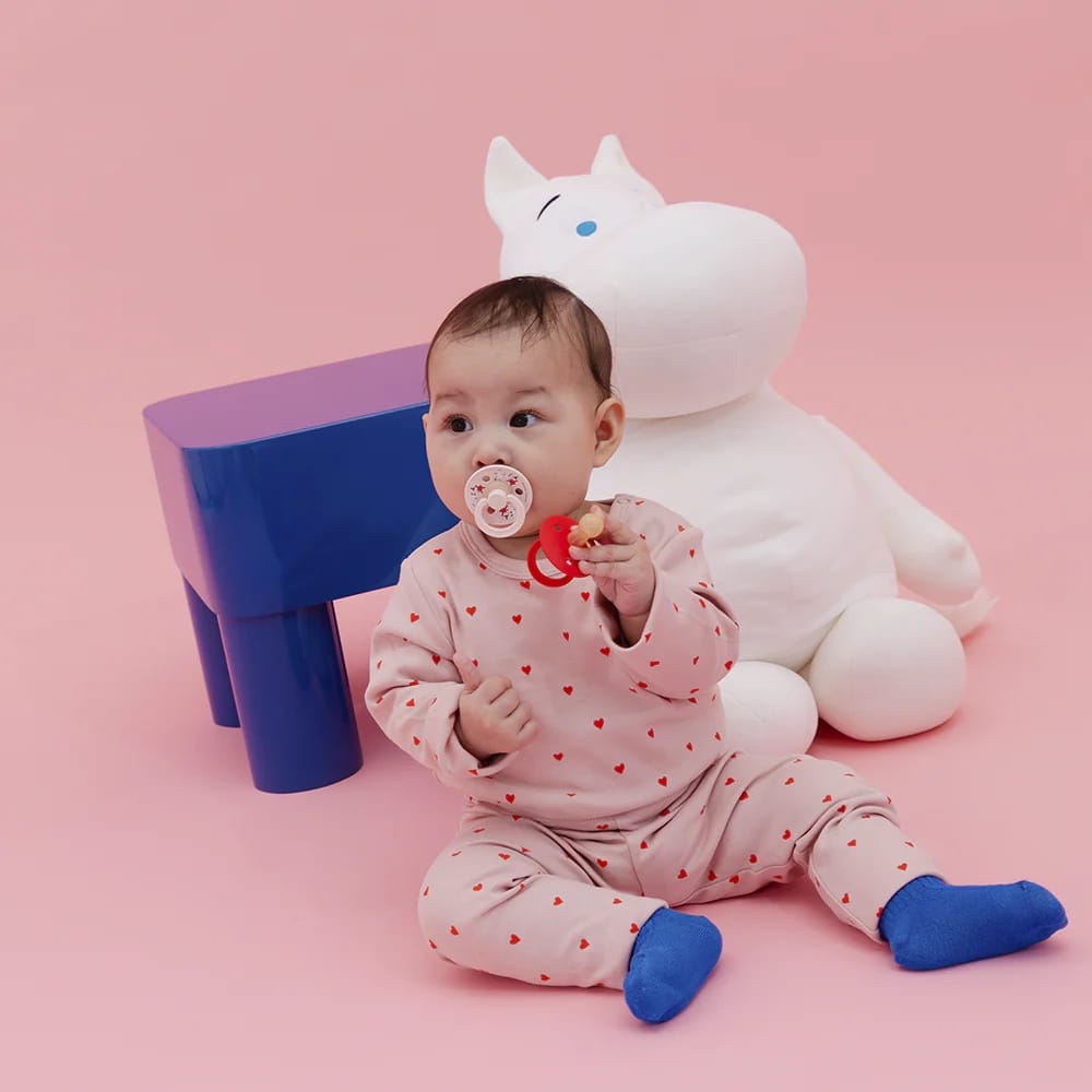 BIBS x Moomin Colour Pacifier, 2 Pack - Dancing/Candy Apple Mix - Size 2 (6+ m) - 12032101