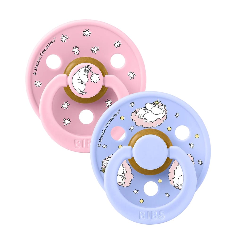 BIBS x Moomin Colour Pacifier, 2 Pack - Dreaming/Baby Pink Mix - Size 2 (6+ m) - 12033101