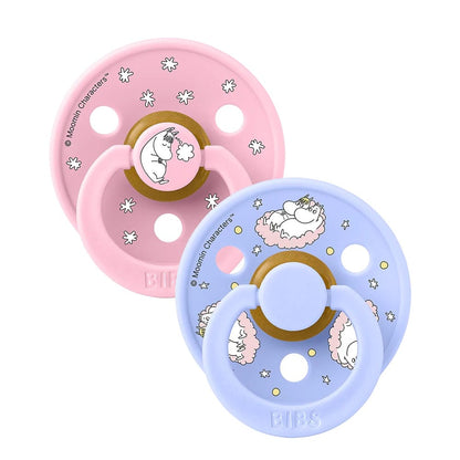 BIBS x Moomin Colour Pacifier, 2 Pack - Dreaming/Baby Pink Mix - Size 2 (6+ m) - 12033101