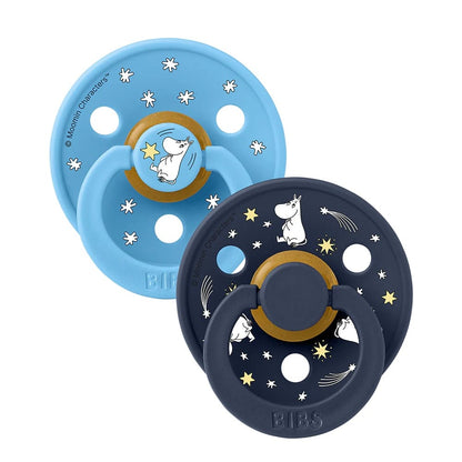 BIBS x Moomin Colour Pacifier, 2 Pack - Good Night/Breeze Mix - Size 2 (6+ m) - 12029101
