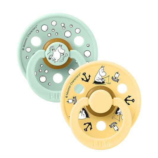 BIBS x Moomin Colour Pacifier, 2 Pack - Sailing/Nordic Mint Mix - Size 2 (6+ m)