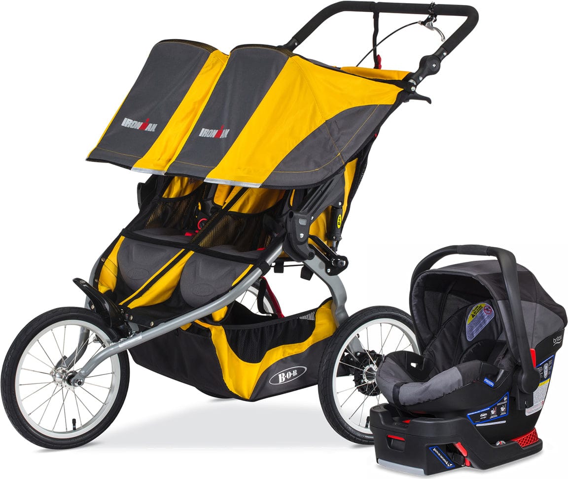 BOB 2017 / 2018 Ironman Duallie Double Travel System - Yellow / Black - U561856-E1A784A