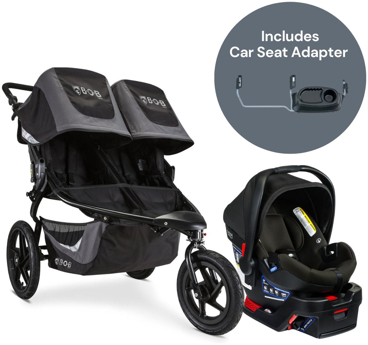 BOB 2020 Revolution Flex 3.0 Duallie + Britax B-Safe Gen2 Travel System Bundle - Graphite Black / Eclipse Black - U231947-E1C732C