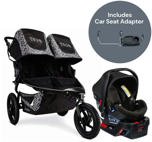 BOB 2020 Revolution Flex 3.0 Duallie + Britax B-Safe Gen2 Travel System Bundle - Lunar Black / Eclipse Black - U231950-E1C732C