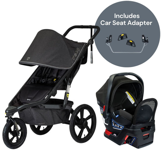 BOB Alterrain Jogging Stroller + Britax B-Safe Gen2 FlexFit+ Travel System Bundle - Melange Black / Jet - U921954-E1C767N