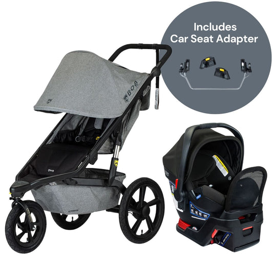 BOB Alterrain Jogging Stroller + Britax B-Safe Gen2 FlexFit+ Travel System Bundle - Melange Gray / Jet - U921962-E1C767N
