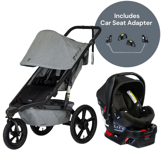 BOB Alterrain Jogging Stroller + Britax B-Safe Gen2 Travel System Bundle - Melange Gray / Eclipse Black - U921962-E1C732C